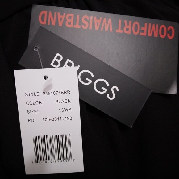 Briggs | All Around Comfort Straight-Leg Pant Black Elastic Waist | Size 16W - Picture 7 of 7